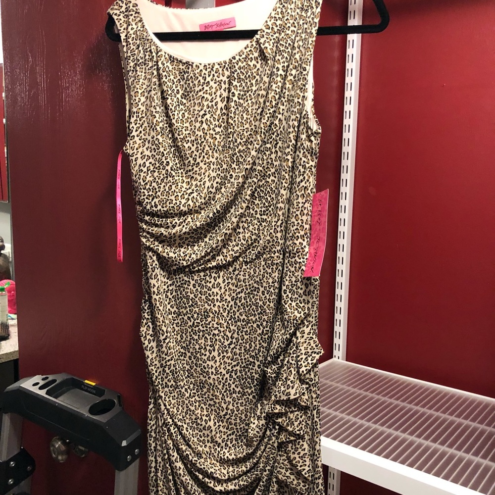 Leopard print never work midi dress